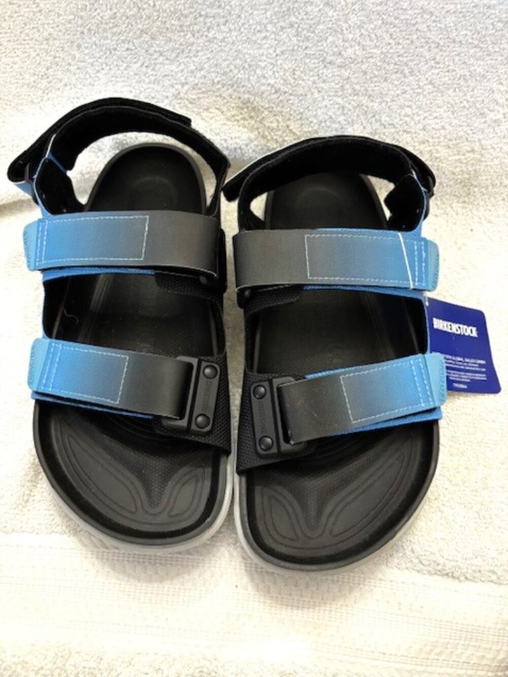 Birkenstock Tatacoa Futura Birko-Flor "blue-to-black" sandals NWOT Euro Size 41